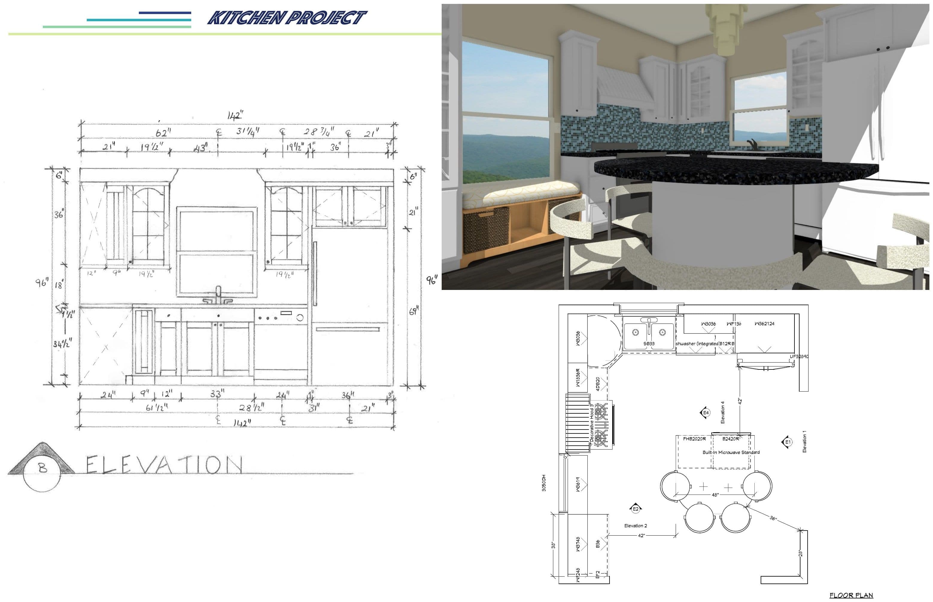 Bath plan and rendering composition.